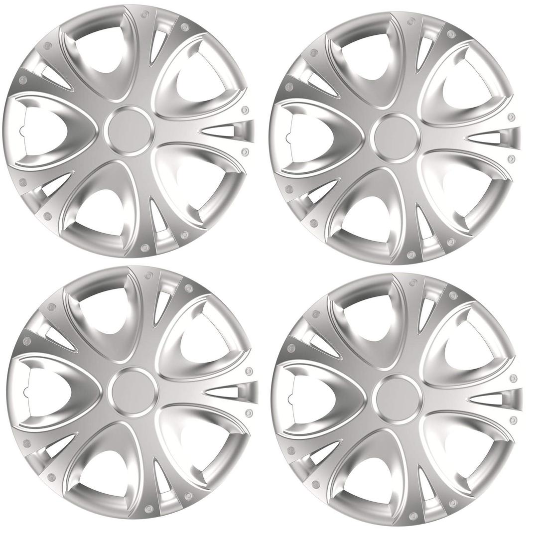 UKB4C 4x Wheel Trims Hub Caps 15" Covers fits Nissan Micra Almera Note Pixo Primera in Silver