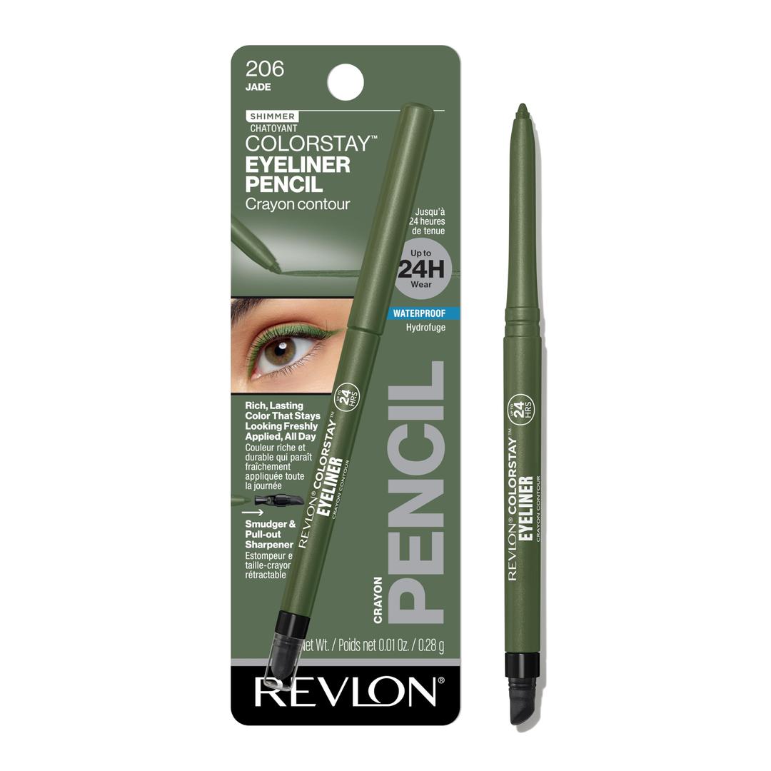 REVLONColorStay Pencil Waterproof Eyeliner, Smudge-Proof, Eye Makeup with Built-In Sharpener, Packaging May Vary, 206 Jade, 0.01 oz