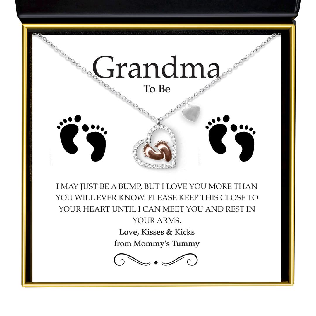 Aphrodite’s Baby Feet Sterling Silver Pendant Necklace for Grandma to Be, Gifts for Grandma from Son Daughter, Great Grandma Gifts, Baby Announcements, Baby Shower Gifts, Pregnancy Gift