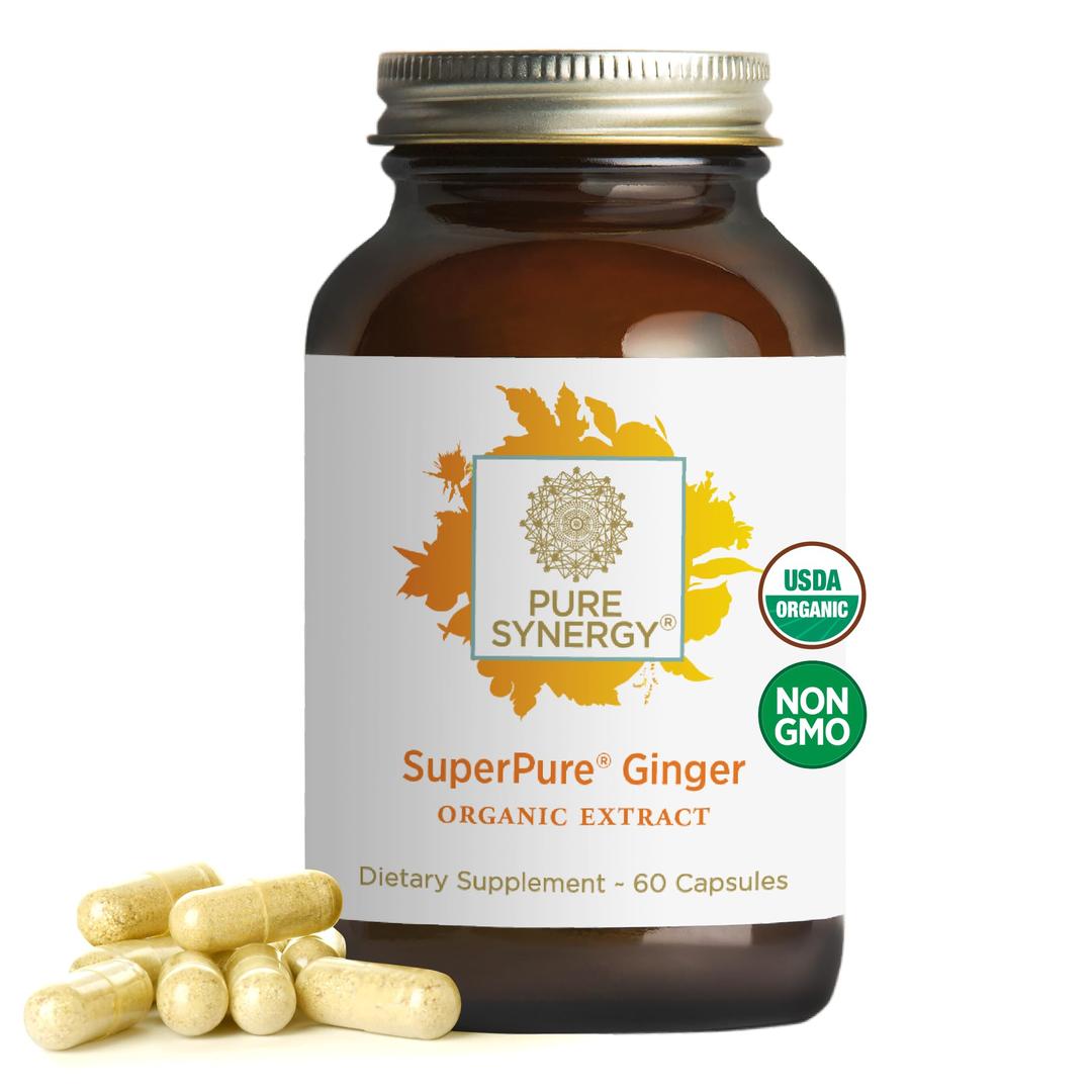 PURE SYNERGYSuperPure Ginger Extract | Ginger Root Extract Capsules | Organic Ginger Powder Digestion Supplement | for Stomach and Joint Support (60 Capsules)