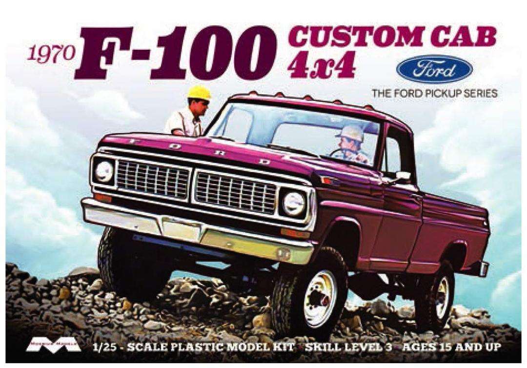 1970 Ford F-100 Custom Cab 4x4 1:25 Scale Model Kit