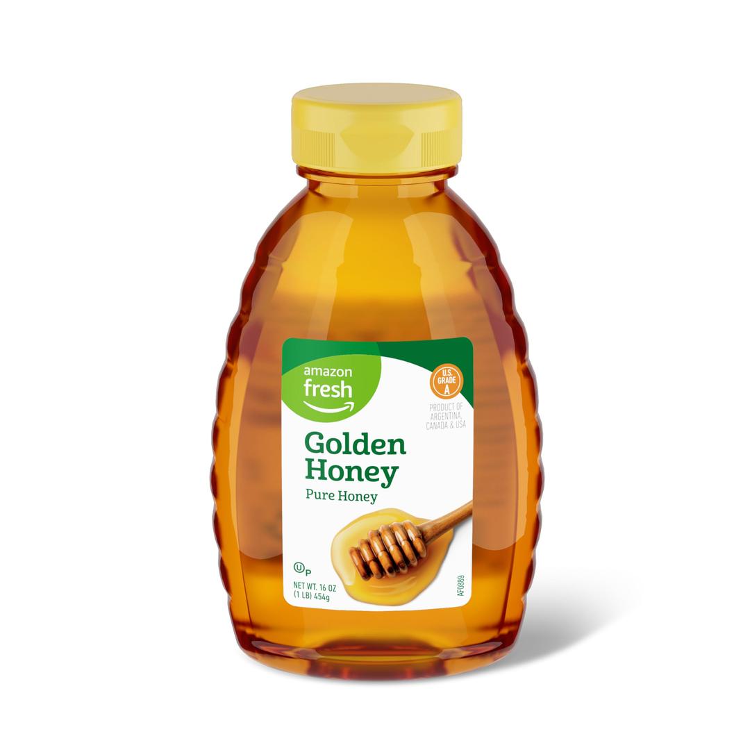 Amazon FreshGolden Honey, 16 Oz (Previously Happy Belly, Packaging May Vary)