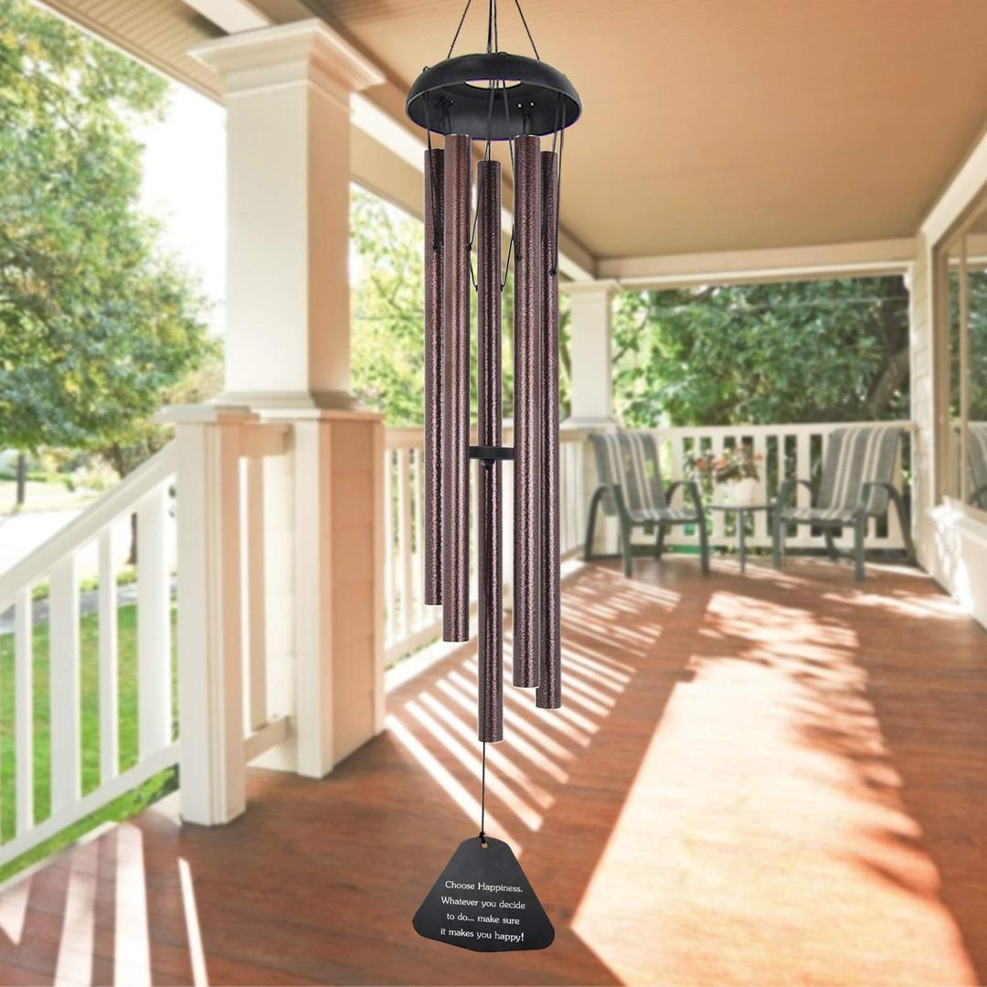 Astarin Sympathy Wind Chimes Outdoor Large Deep Tone,36" Handmade Large Wind Chimes Outdoor Tuned Relaxing Melody, Memorial Windchime Unique Outdoor Personalized for Garden Decor, Bronze (A Free Card)