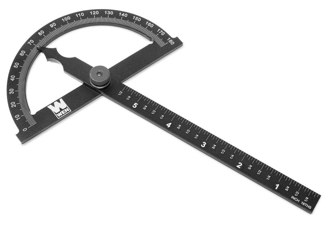 WENME512P Adjustable Aluminum Protractor and Angle Gauge with Laser Etched Scale