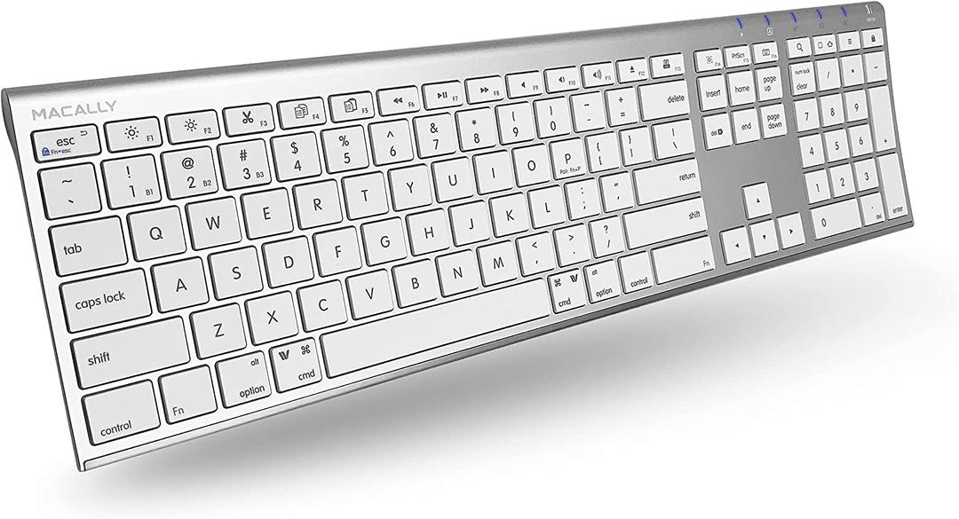 Macally Bluetooth Keyboard for Mac, Compatible Apple Keyboard Wireless with Numeric Keypad - Multi Device Keyboard for MacBook Pro/Air, iMac, Mac Mini