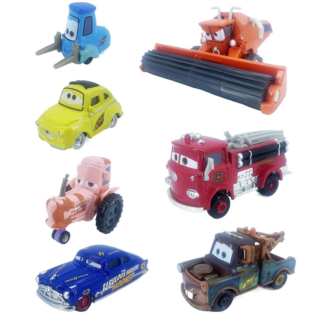 Toy Car 2 3 Characters 7PCS Car Diecast Frank Tractor and His Friend 1:55 Metal Die-Cast Portable Boy Girl Child Toy Vehicles