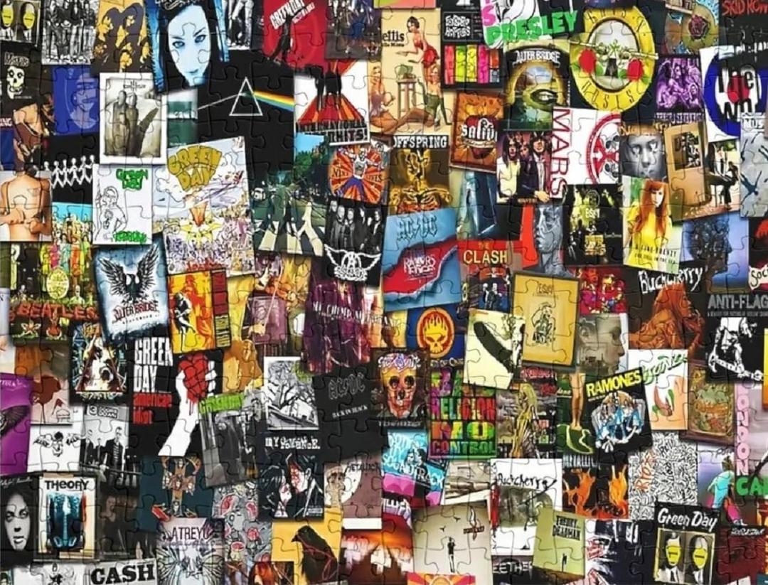 Rock and Roll Jigsaw Puzzles, Rock Puzzles for Adults 1000 Piece, Rock Album Cover Puzzle as Gifts for The Music Lover