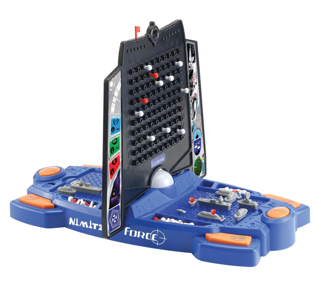 Lexibook Nimitz Force Naval Battle Game, Sound and light effects, 3 jokers at your disposal, Battery operated, Blue/Black, GT2500, for 5 years and older