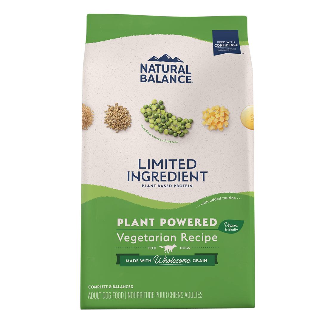 Natural BalanceLimited Ingredient Adult Dry Dog Food with Vegan Plant Based Protein and Healthy Grains, Vegetarian Recipe, 24 Pound (Pack of 1)