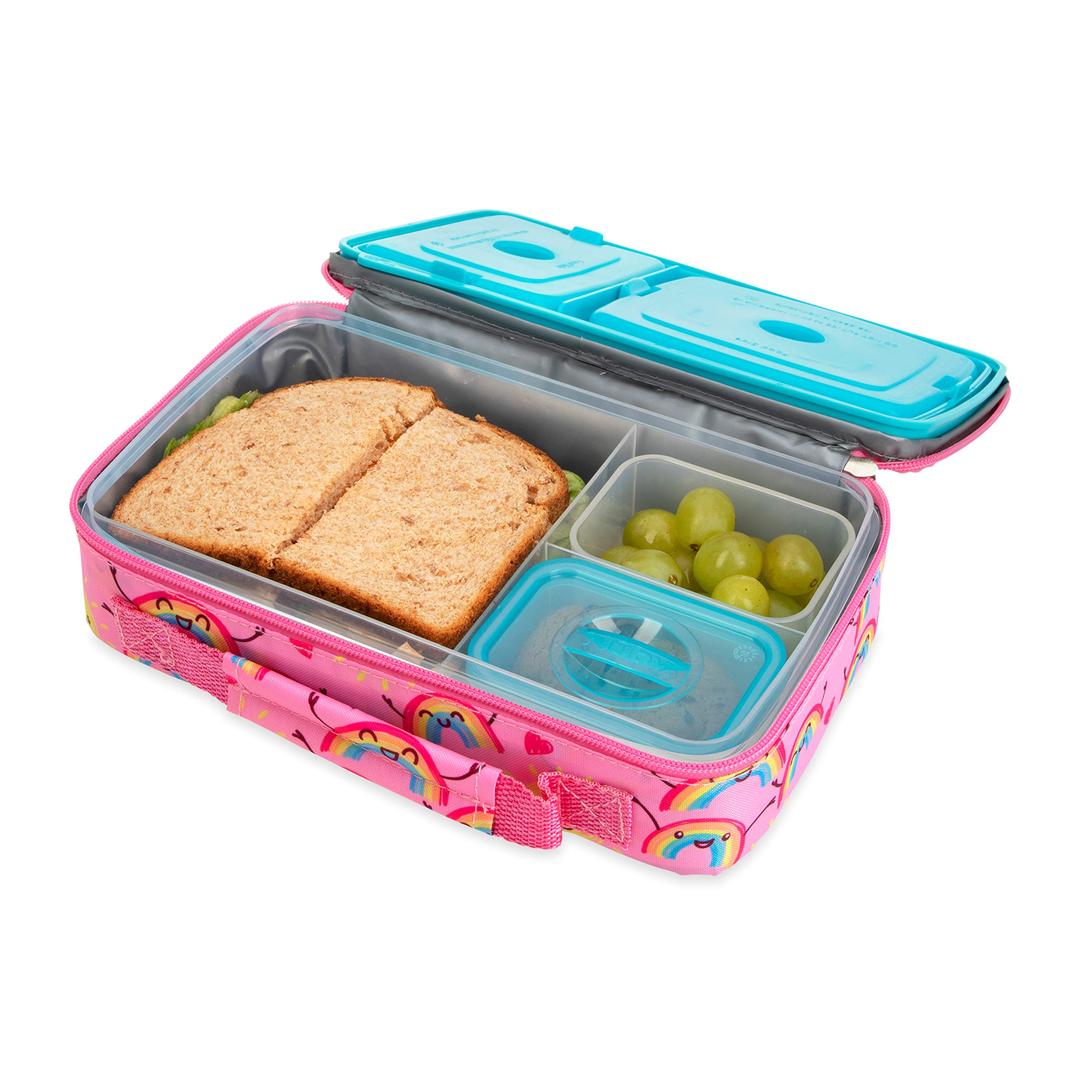 Nuby Insulated Lunchbox for Girls - 3+ Years - Pink Rainbows