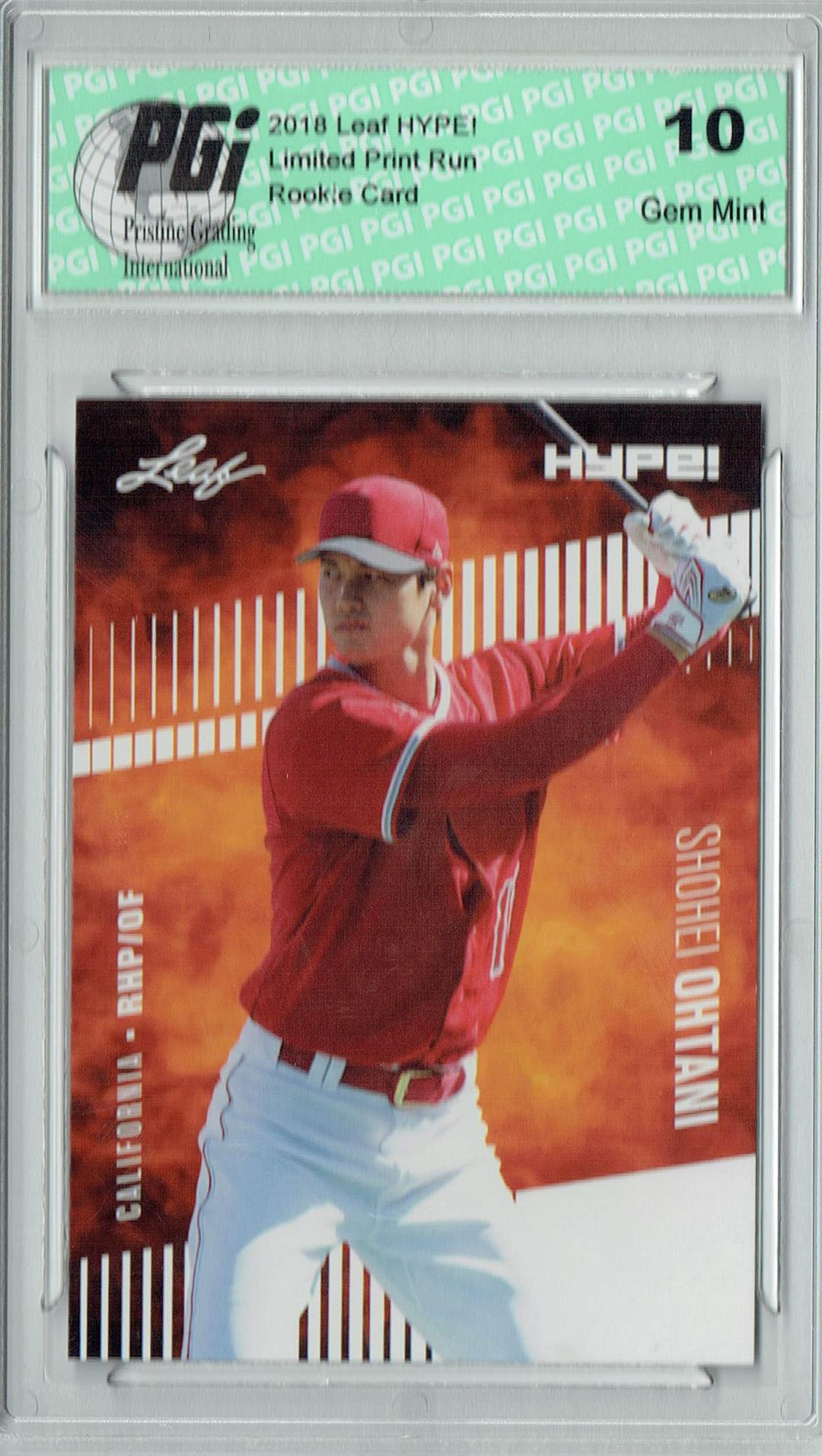 Panini AmericaShohei Ohtani 2018 Leaf HYPE! #10 Just 5000 Ever Made Rookie Card PGI 10