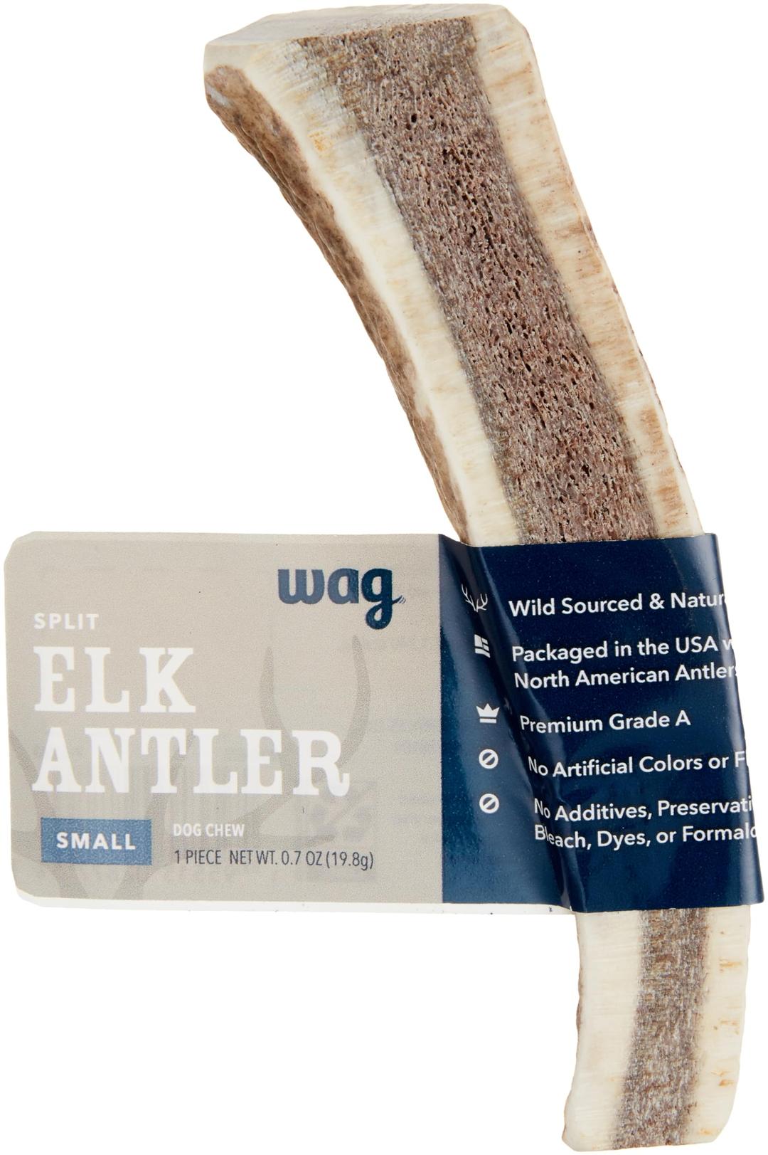 Amazon Brand – Wag Split Elk Antler, Naturally Shed, Small (Best for Dogs under 15 lbs)