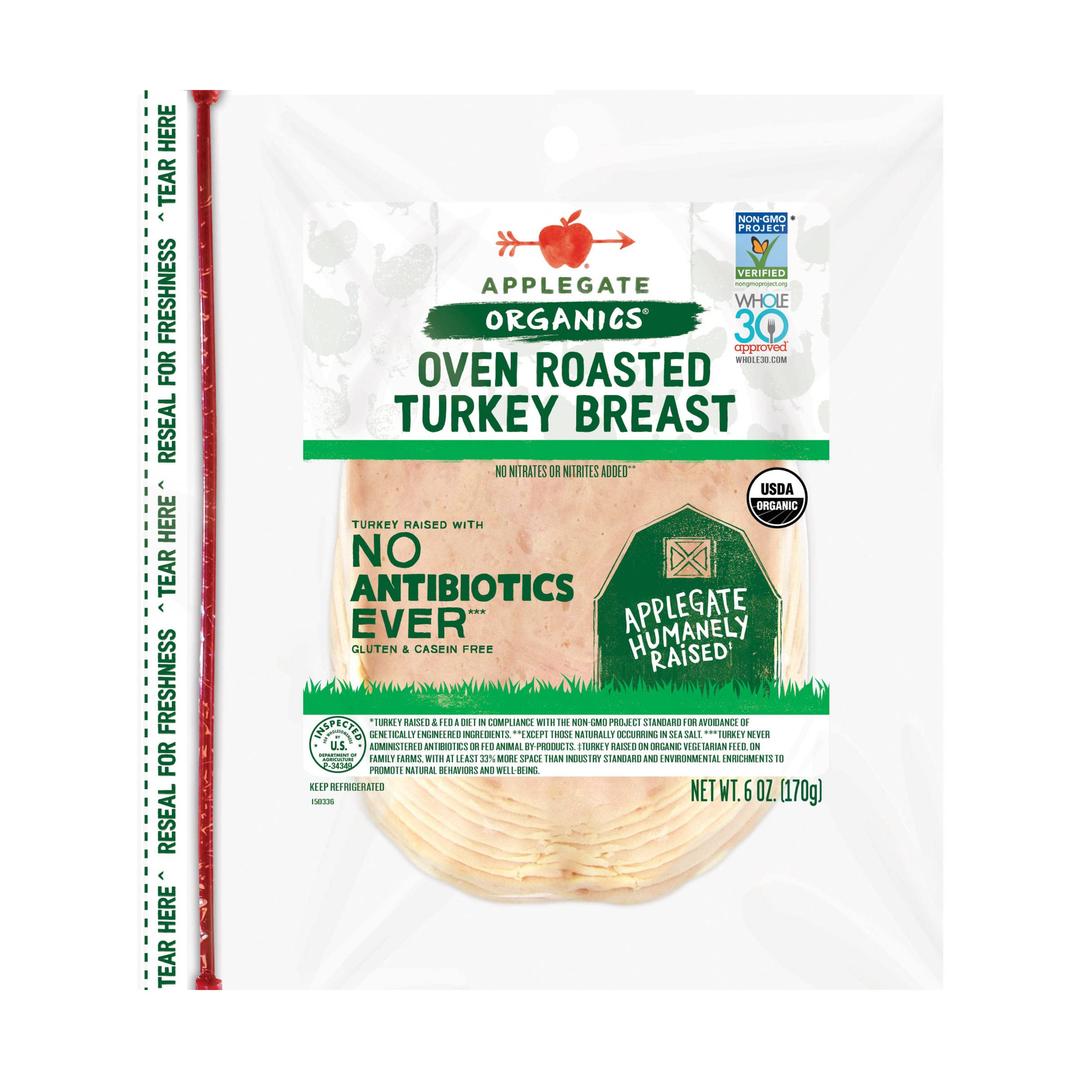 Applegate, Organic Oven Roasted Turkey Breast, 6oz