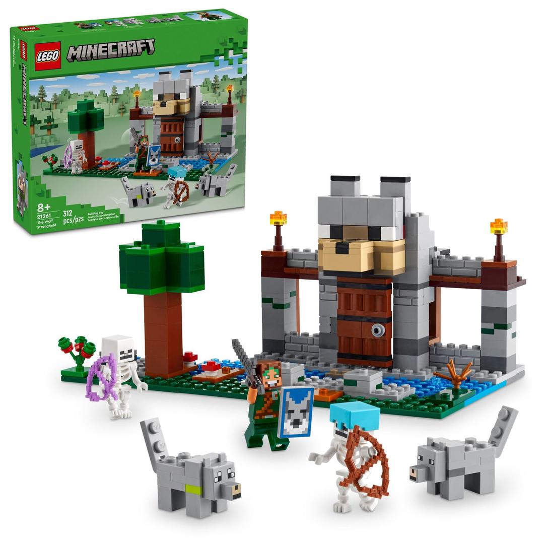 LEGOMinecraft The Wolf Stronghold Fortress Playset, Video Game Toy for Boys and Girls, Action Packed Castle Building Set with Minecraft Minifigures, Minecraft Toy Gift for Kids Ages 8 and Up, 21261