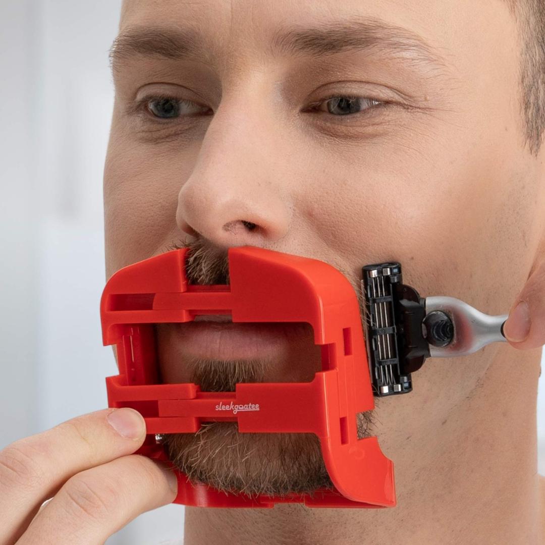 SleekGoatee Goatee Shaving Template & Lineup Tool | Fully Adjustable Beard Shaper & Shaving Guide for Men with Goatee | Shape, Trim, & Shave Van Dyke, Goatee, Circle Beard | Height & Width Adjustable