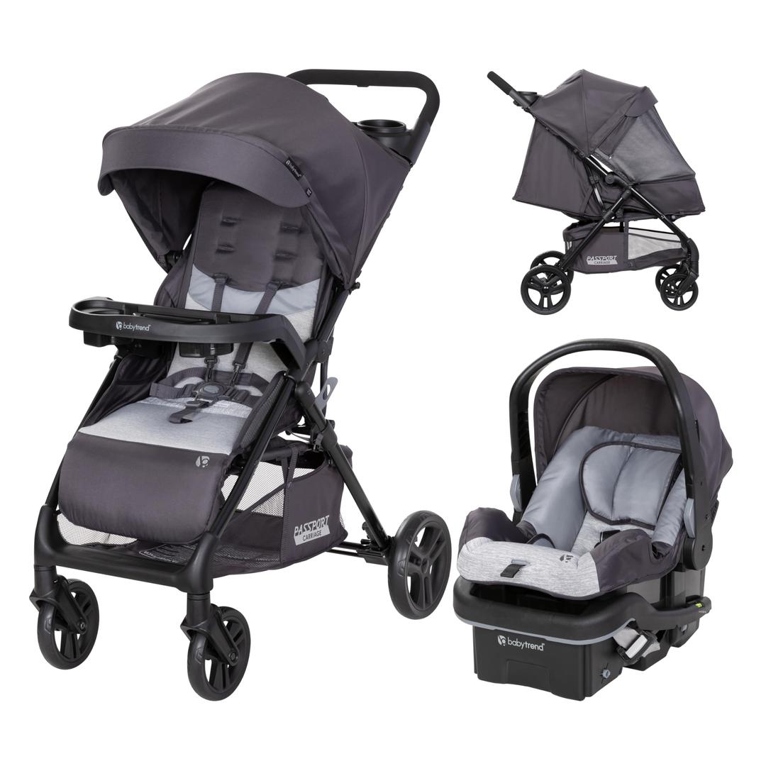 Baby TrendPassport Carriage Travel System, Silver Sky