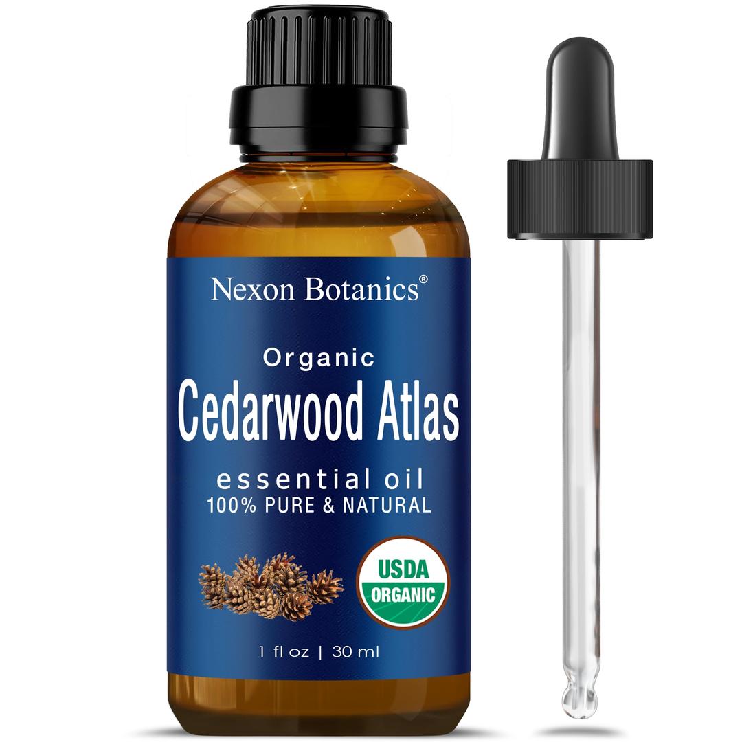 Organic Cedarwood Oil 30 ml - Pure Cedarwood Essential Oil Organic for Diffuser, Aromatherapy - Cedar Essential Oil - Cedar Wood Essentials Oil- Aceite De Cedro Puro - Hair Growth - Nexon Botanics