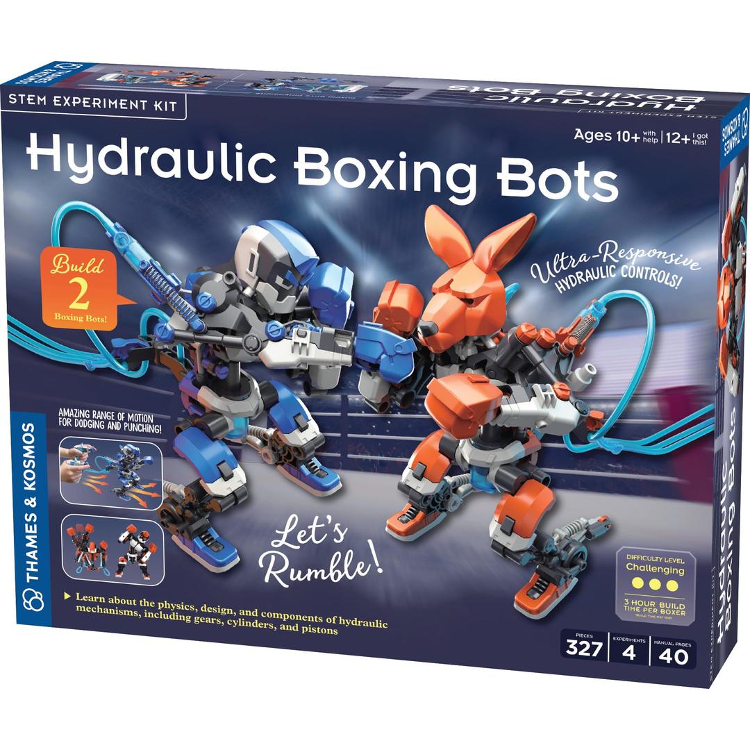 Thames & Kosmos Hydraulic Boxing Bots STEM Experiment Kit | Build Two Hydraulic-Powered Boxing Robots! | Explore Hydraulic, Water-Powered Systems | Challenge a Friend to a Robot Duel!