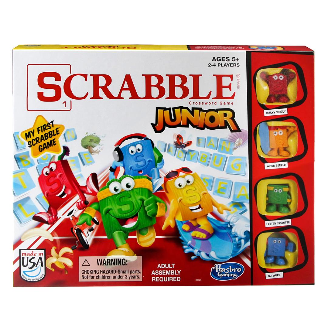 Hasbro Gaming Scrabble Junior Board Game | 2-4 Players | Family Educational Word Games for Kids | Back to School Gifts for Classroom | Ages 5+