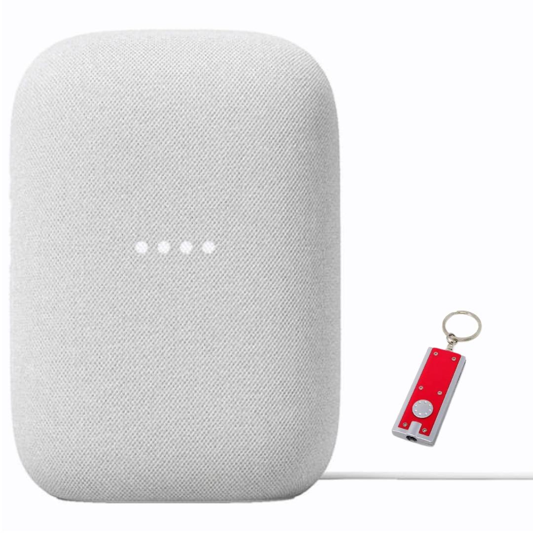 Google Audio Bluetooth Speaker with Keychain LED - Wireless Music Streaming - Chalk