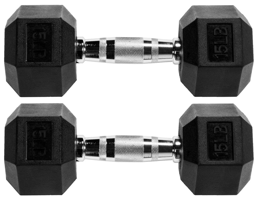 Premium Rubber Encased Hex Dumbbell, Pairs