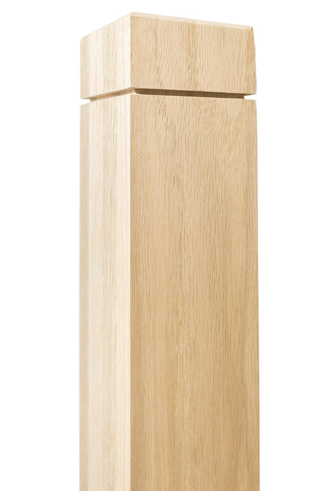 300N Square Newel Post Red Oak - 3” x 48” Premium Hardwood Staircase Newel Posts, Durable Stair Post Indoor, Elegant Stair Newel Post, High-Quality Newel Posts, Modern Routed & Notched Top