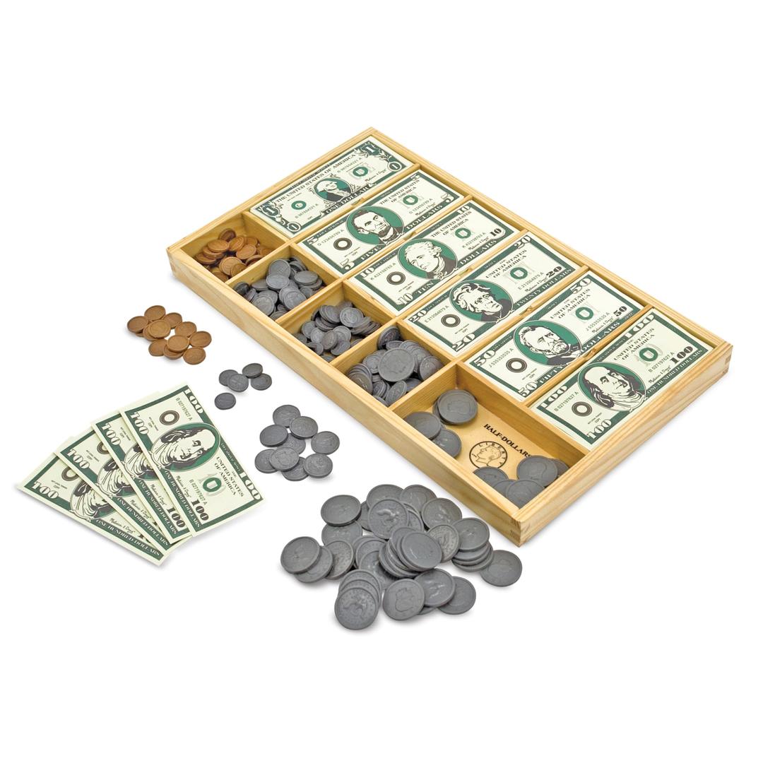 Melissa & DougMelissa & Doug Play Money Set - Educational Toy With Paper Bills and Plastic Coins (50 of Each Denomination) and Wooden Cash Drawer for Storage