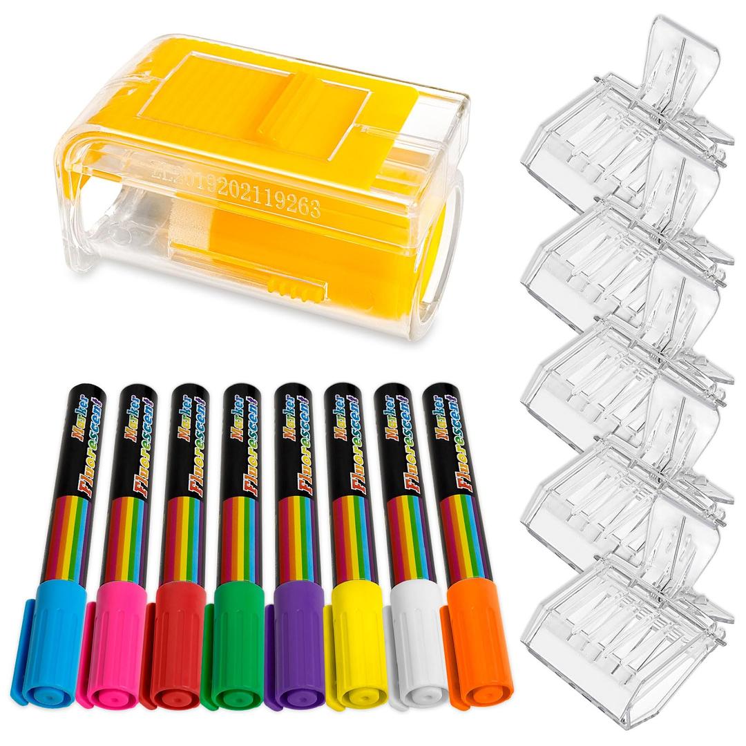 AOITQueen Bee Marking Kit, One-Handed Queen Catcher Bottle Cage, 5 Queen clips Transparent Plastic, 8 Marker Pens, Beekeeping Supplies Tools for Beehive, Must-Have Equipment for Beekepers