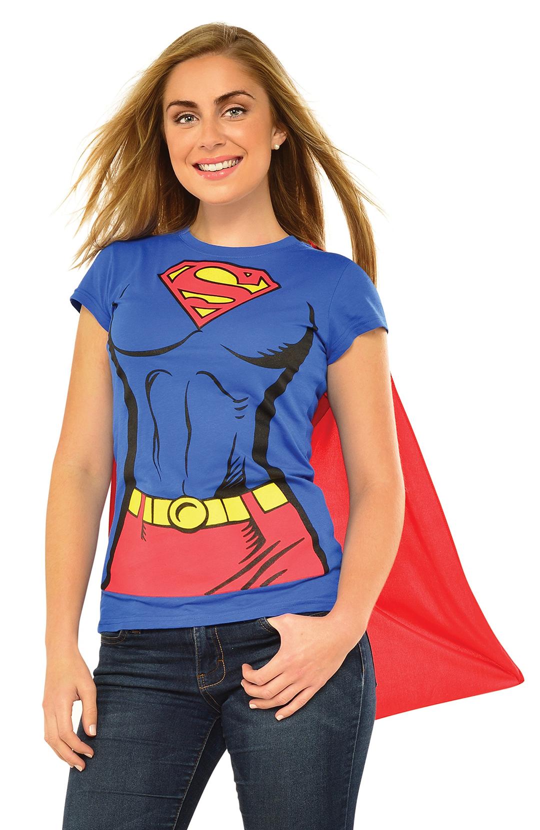 Rubie'sDC Comics Super-Girl T-Shirt With Cape Costume, As Shown, S