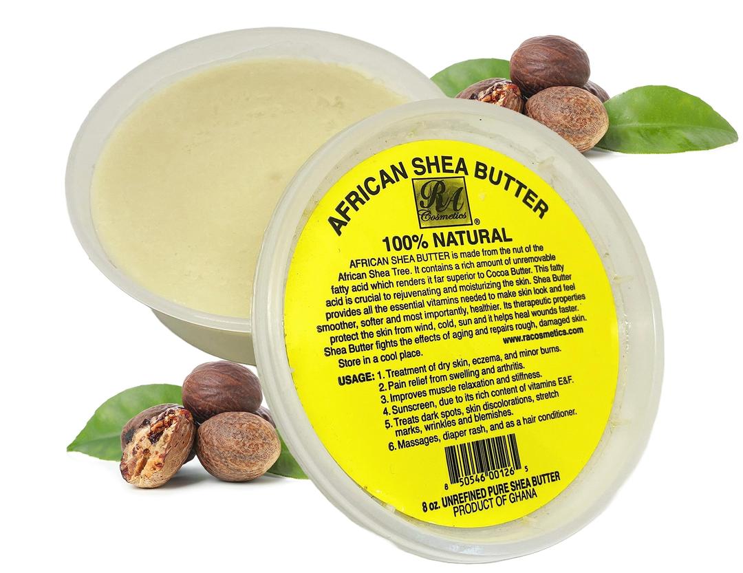 REAL African Shea Butter Pure Raw Unrefined From Ghana"IVORY" 8oz. CONTAINER