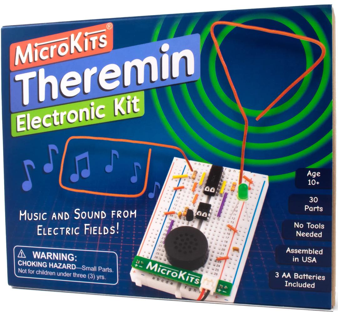 Theremin Electronics Kit | Educational Music STEAM/STEM for Kids or Adults | No Tools Needed Easy to Build Breadboard Kit