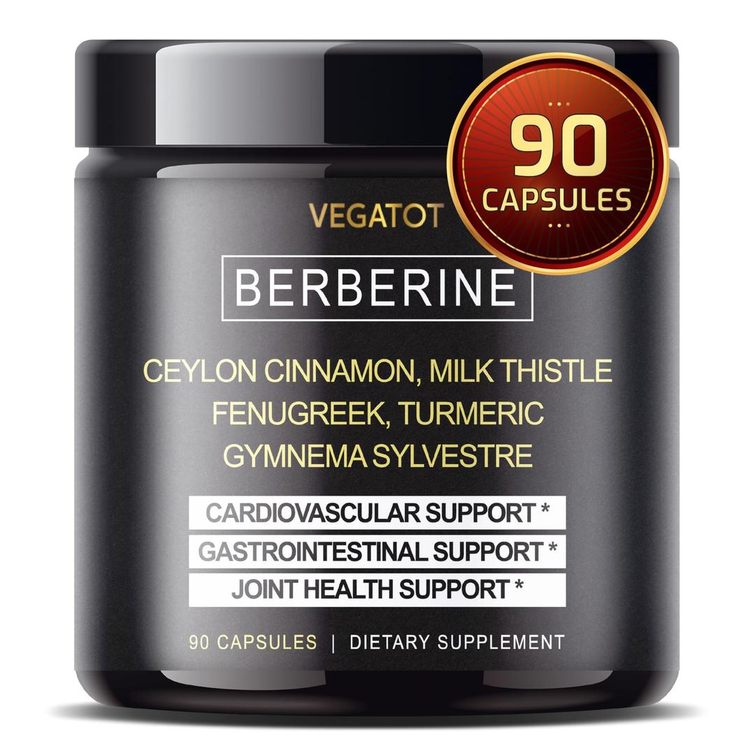 Berberine Supplement 8700MG with Ceylon Cinnamon, Turmeric, Milk Thistle, Fenugreek *USA Made and Tested* Immune System, Cardiovascular & Gastrointestinal Support*