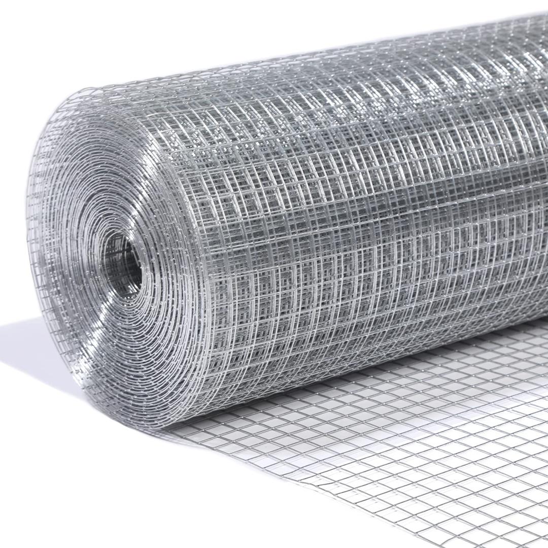 24''x50' 1/2inch Hardware Cloth 19 Gauge Hot Dip Galvanized After Welding Chicken Wire Fence Roll Galvanized Wire Mesh Roll Garden Fence Tree Guard Welded Wire Fencing Chicken Wire Fencing