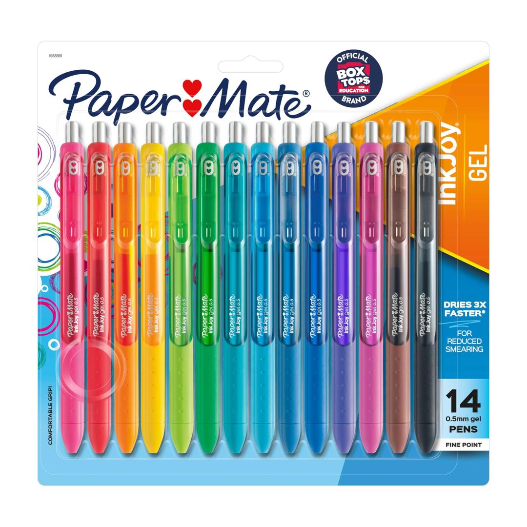 Paper MateInkJoy Pens, Gel Pens, Fine Point (0.5 mm), Assorted, 14 Count