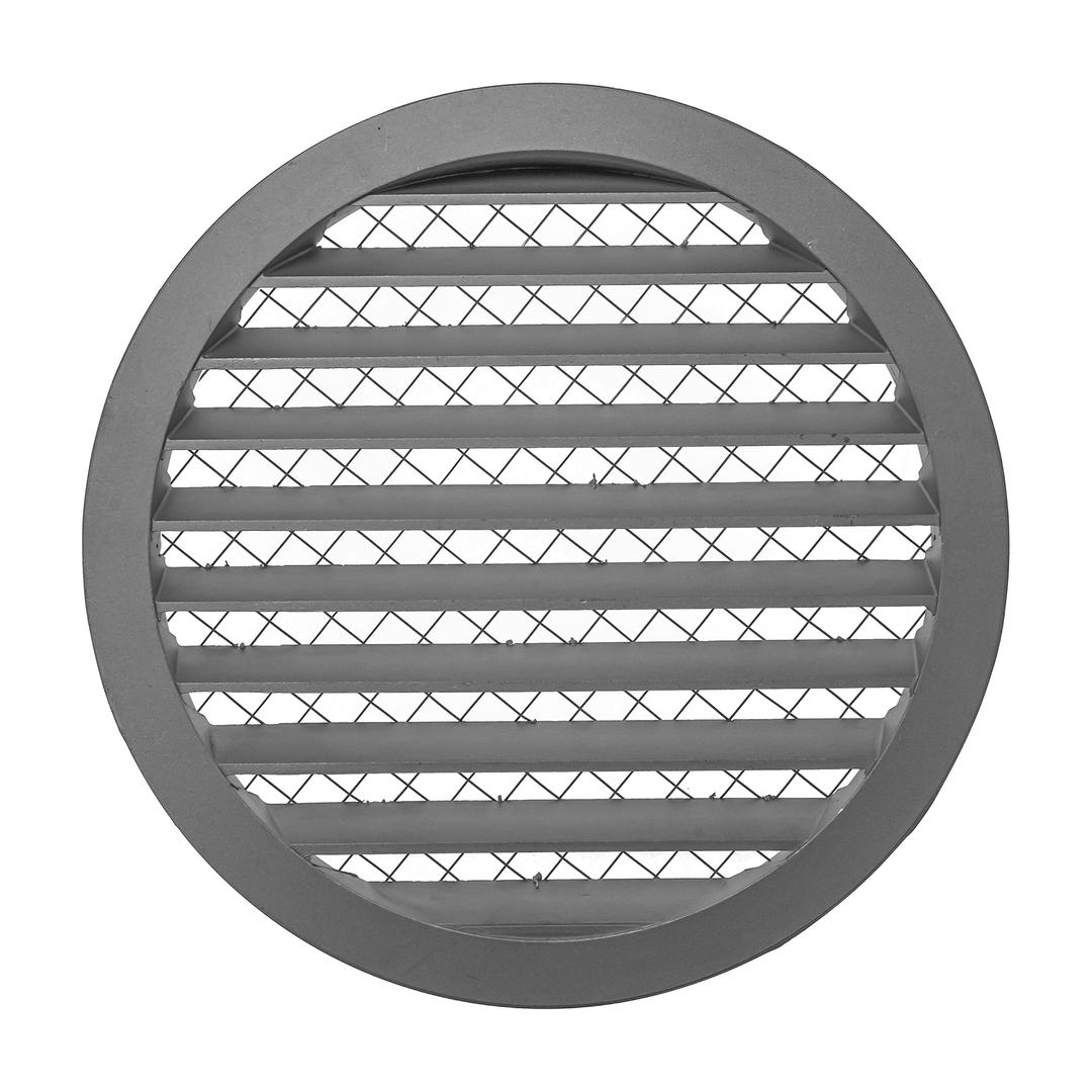 Repa Market 10" Gray Vent Cover - Aluminum - Industrial Round Air Vent Louver - Metal Soffit Vent with Screen - Mesh - Round Vent Grille for House Or Garage Wall- (10" Inch, Gray)