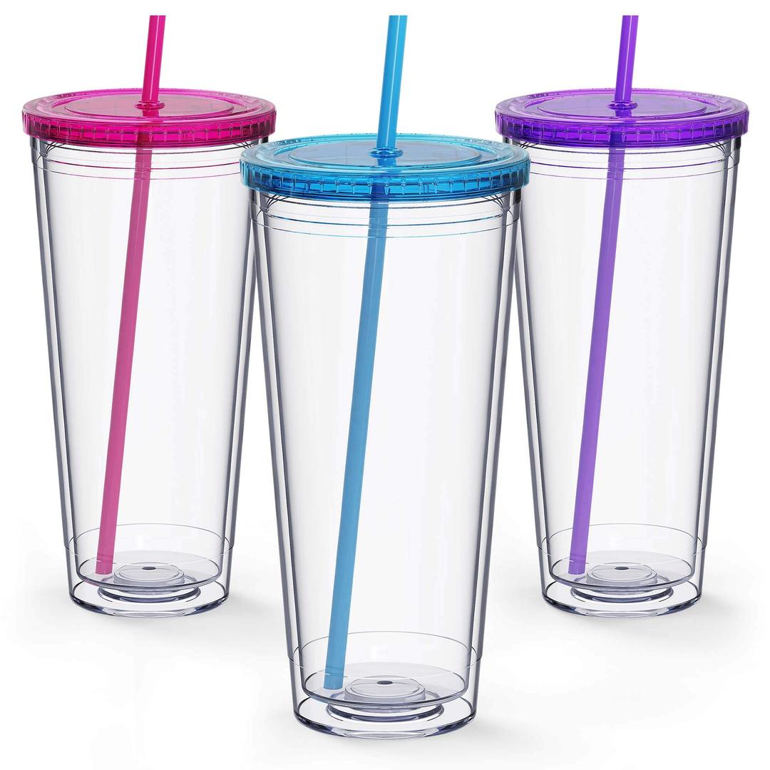 Maars Insulated Travel Tumblers 32 oz. | Double Wall Acrylic | 3 Pack