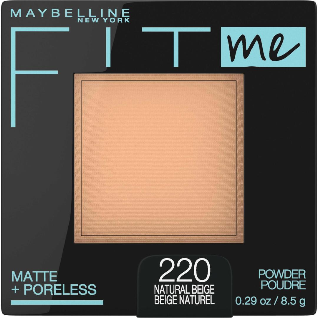 MAYBELLINEFit Me Matte + Poreless Pressed Face Powder Makeup & Setting Powder, Natural Beige, 1 Count