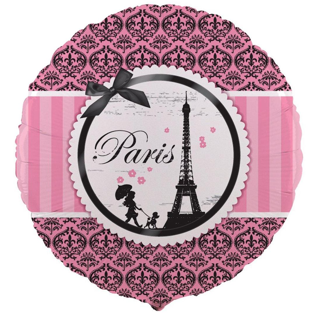 Birthday Express Paris Eiffel Tower Damask Party Supplies - Foil Balloon