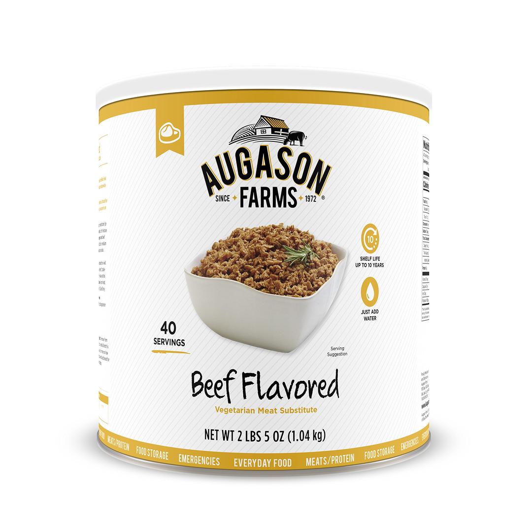 Augason FarmsBeef Flavored Vegetarian Meat Substitute 2 Lbs 5 OZ No. 10 Can