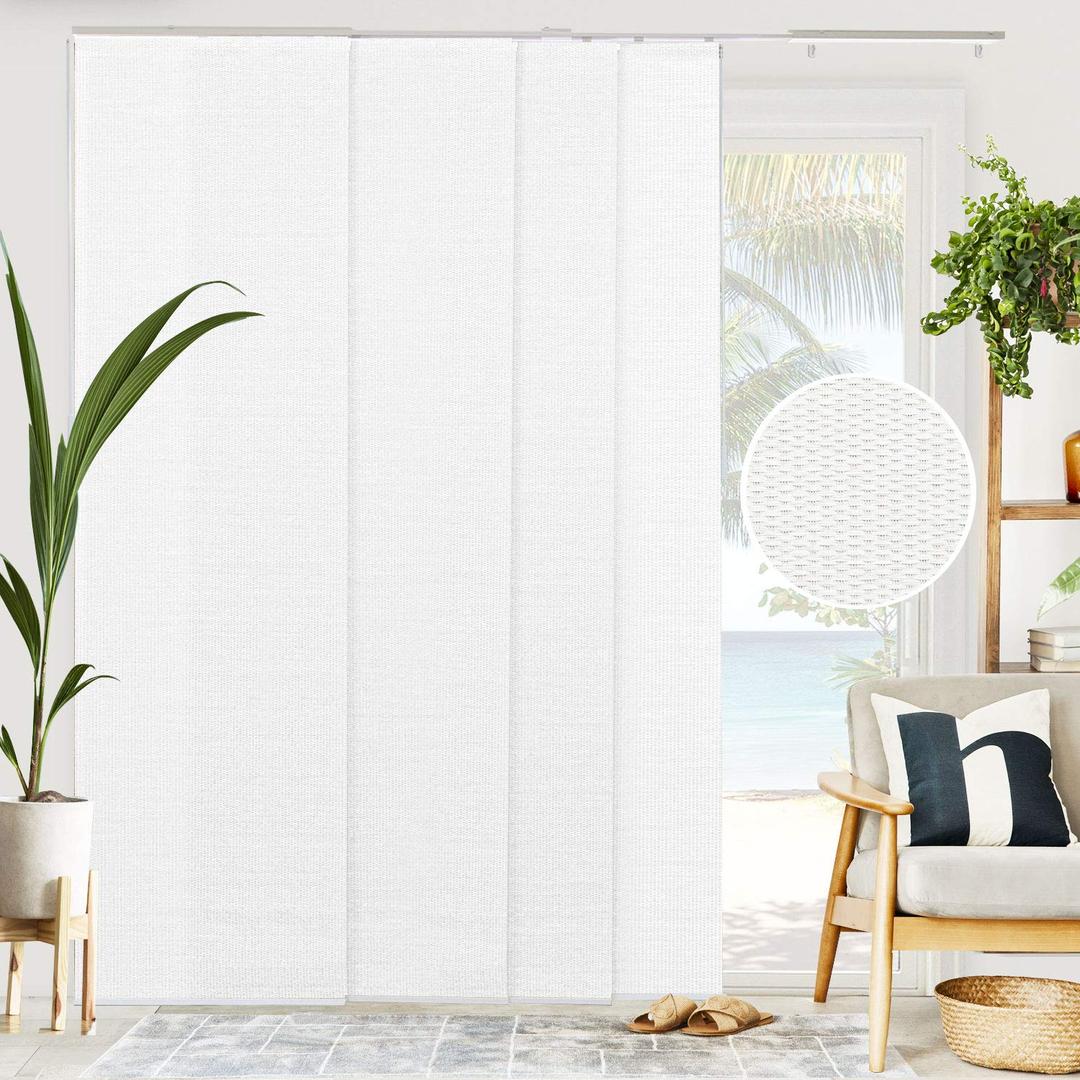 CHICOLOGY Vertical Blinds, Room Divider, Door Blinds,Blinds for Sliding Glass Doors, Temporary Wall, Closet Curtain, Room Door, Woven White (Natural Woven) W:46-86 x H:Up-to 96 inches