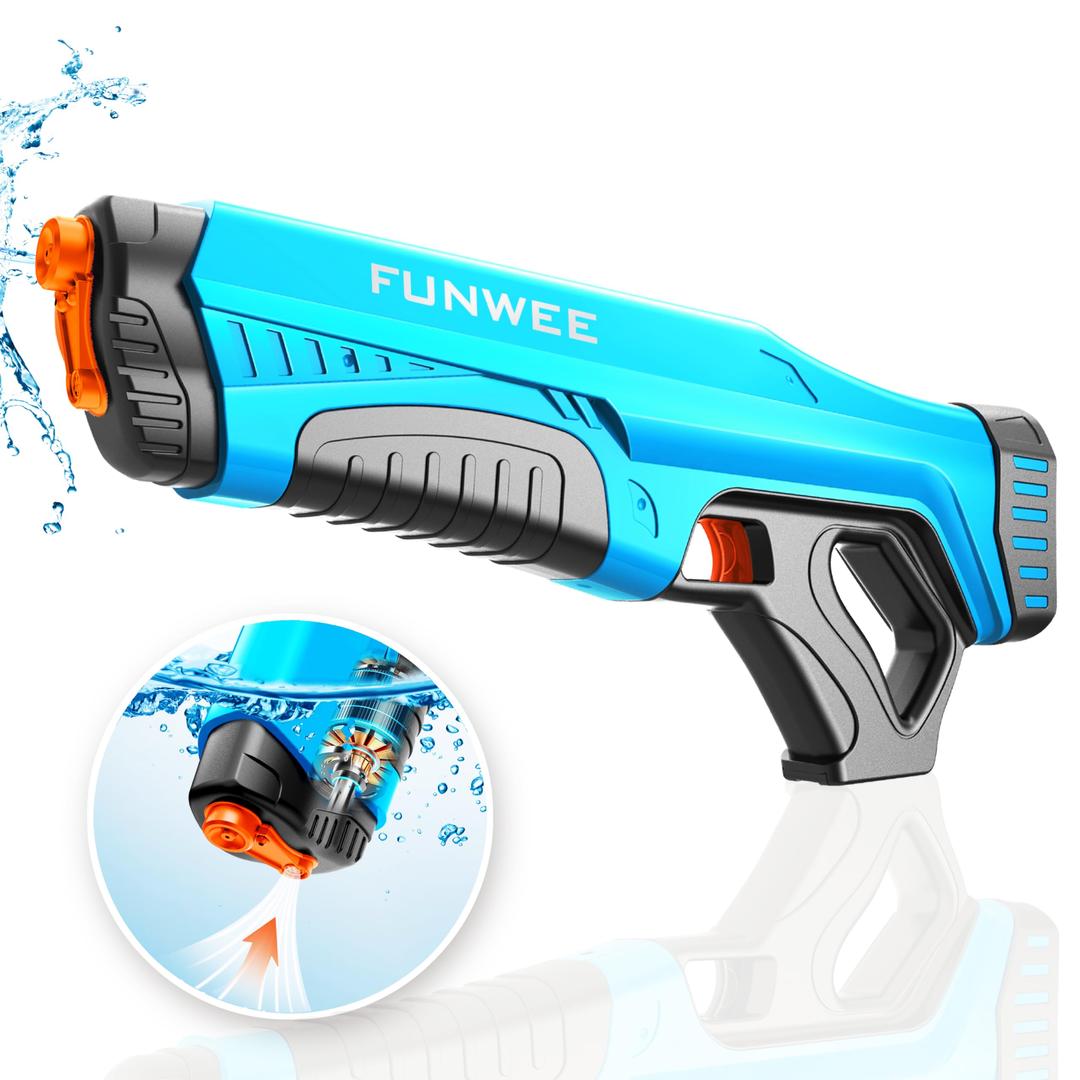 Electric Water Guns for Adults & Kids, Automatic Water Reload & Shooting Over 250 Blasts Water Blaster Squirt Guns Up to 30 FT Long Range, Summer Beach Pool Backyard Outdoor Toys (Bright Blue)