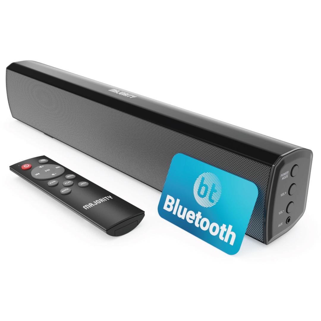 Majority Sound Bar for Smart TV, 50 Watts, 2.0 Bluetooth TV Sound Bar, 15 Inch Home Audio Sound Bars, Small Soundbar for TV and PC | AUX, RCA, Optical, USB | Gaming, Music, Movies - Bowfell Black