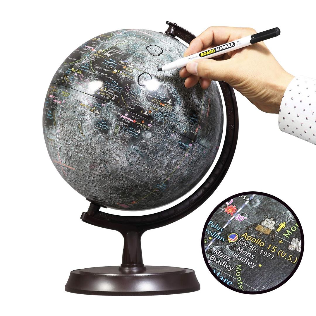 Mapsoft Expolorer Moon Globe, 24cm/9.5", M-24, Lunar Globe, Moon Map, Lunar Map