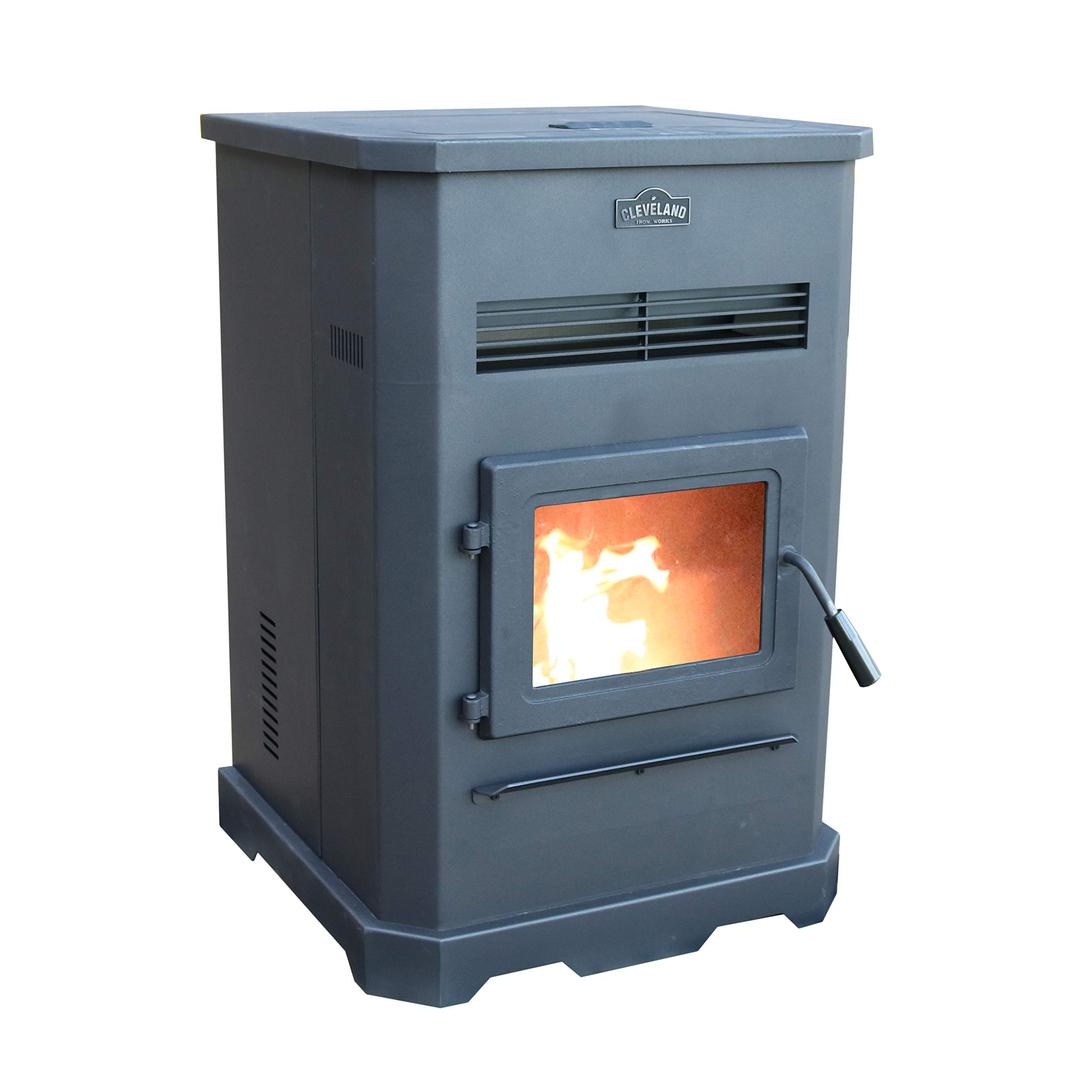 Mr. Heater Cleveland Iron Works PS130W-CIW Large Pellet Stove, WiFi Enabled, 130 lb. Hopper Capacity, Black