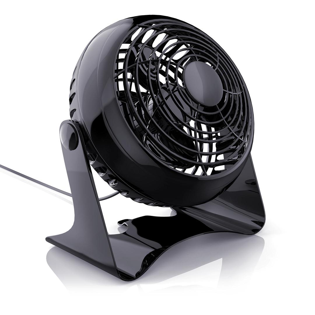 CSL - USB Desk Fan Noiseless - Diameter 6 Inch 15cm - 2 Steps Speed Control - Cooling Fan for Laptop Notebook PC Desk Table Home Office - Black