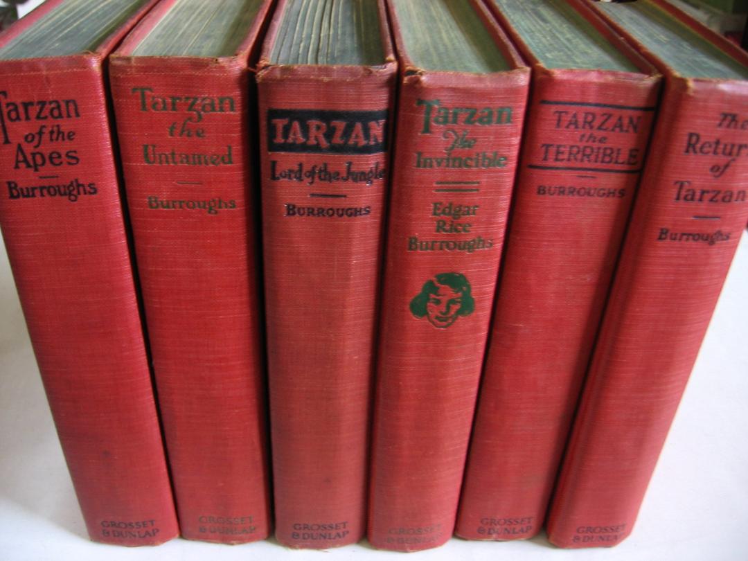 Set of Six Tarzan Novels - Tarzan the Untamed, Tarzan of the Apes, Tarzan the Invincible, Tarzan Lord of the Jungle, Tarzan the Terrible and The Return of Tarzan