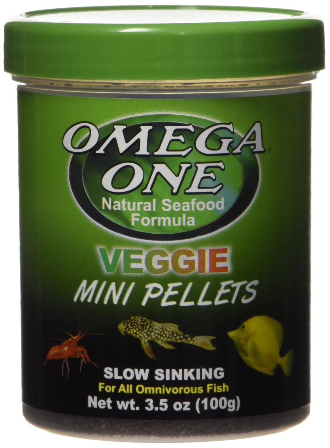 Omega OneVeggie Mini Pellets Slow Sinking Fish Food 3.5oz