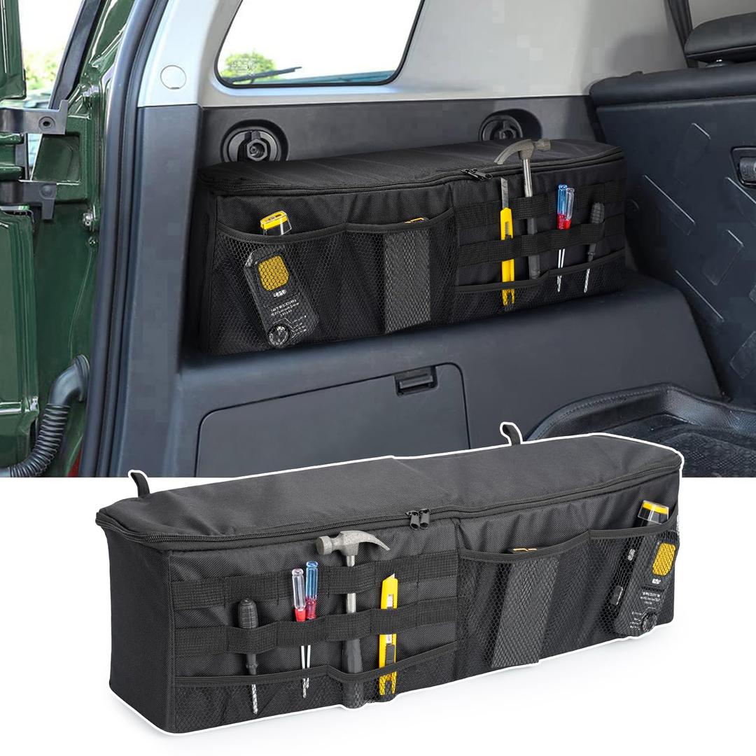 QQUNSUNUS Car Bag Organizer Trunk with 600D Oxford Cloth Car Storage Trunk Organizer Compatible with Toyota FJ Cruiser 2007-2021 Multifunctional Storage Bag