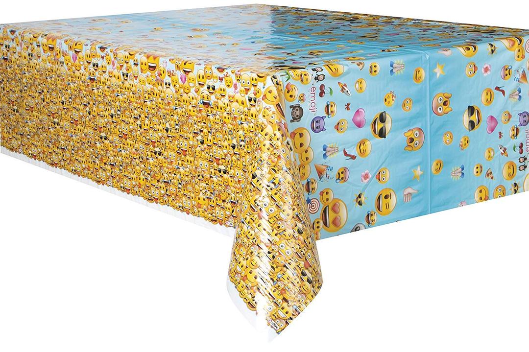 Emoji Plastic Tablecloth, 84" x 54"