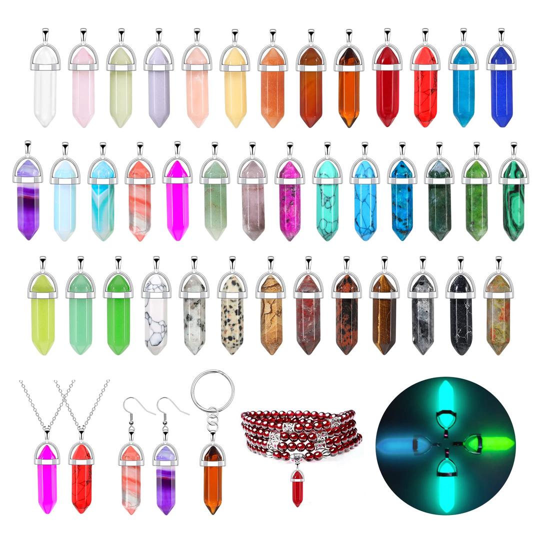 40Pcs Healing Crystal Pendants